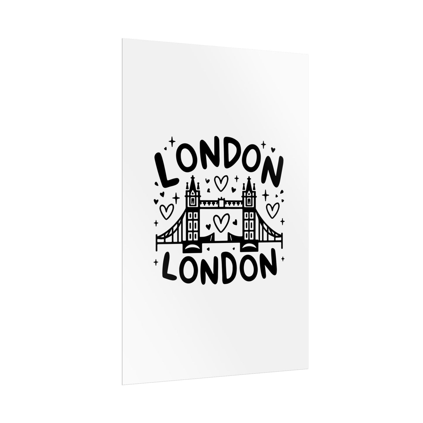 Charming London Rolled Poster for Home Decor, Wall Art, Travel Gift, Office Wall Decor, London Themed Decoration