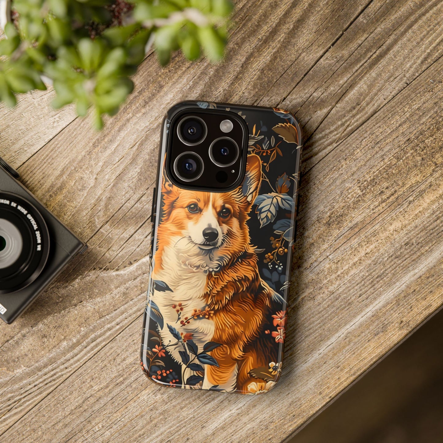 Corgi Floral Phone Case - Tough Cases for Dog Lovers, Cute Pet Accessories, Gift for Dog Owners, Floral Design, Personalized Tech Cover
