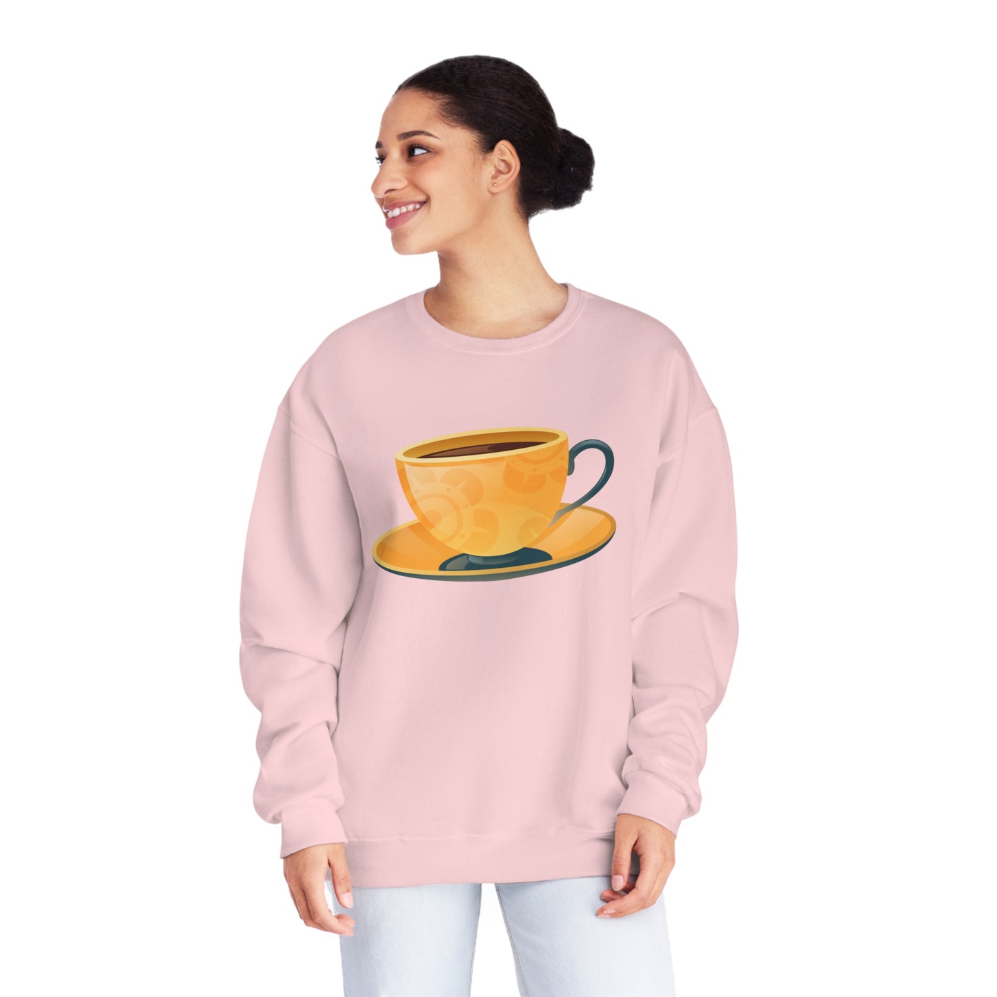 Unisex NuBlend® Crewneck Sweatshirt - Elegant British Tea Cup - Classic Tea Time Style