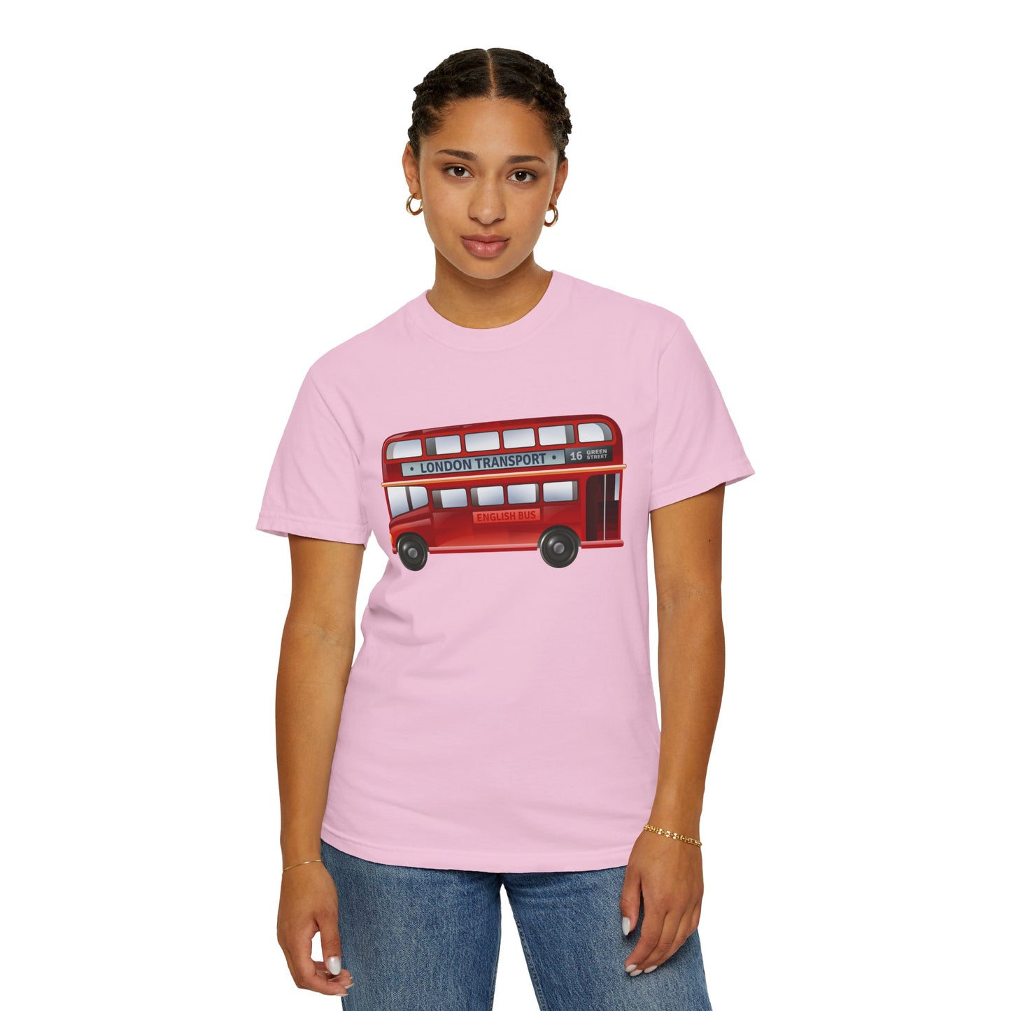Unisex Garment-Dyed T-shirt - Rolling Through History: The British Red Bus