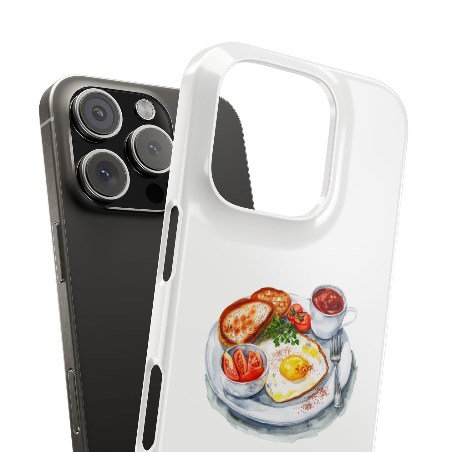 Breakfast Lover Slim Phone Cases, Cute Food Phone Accessories, Coffee Morning Aesthetic, Gift for Foodies, Kitchen Decor Cases