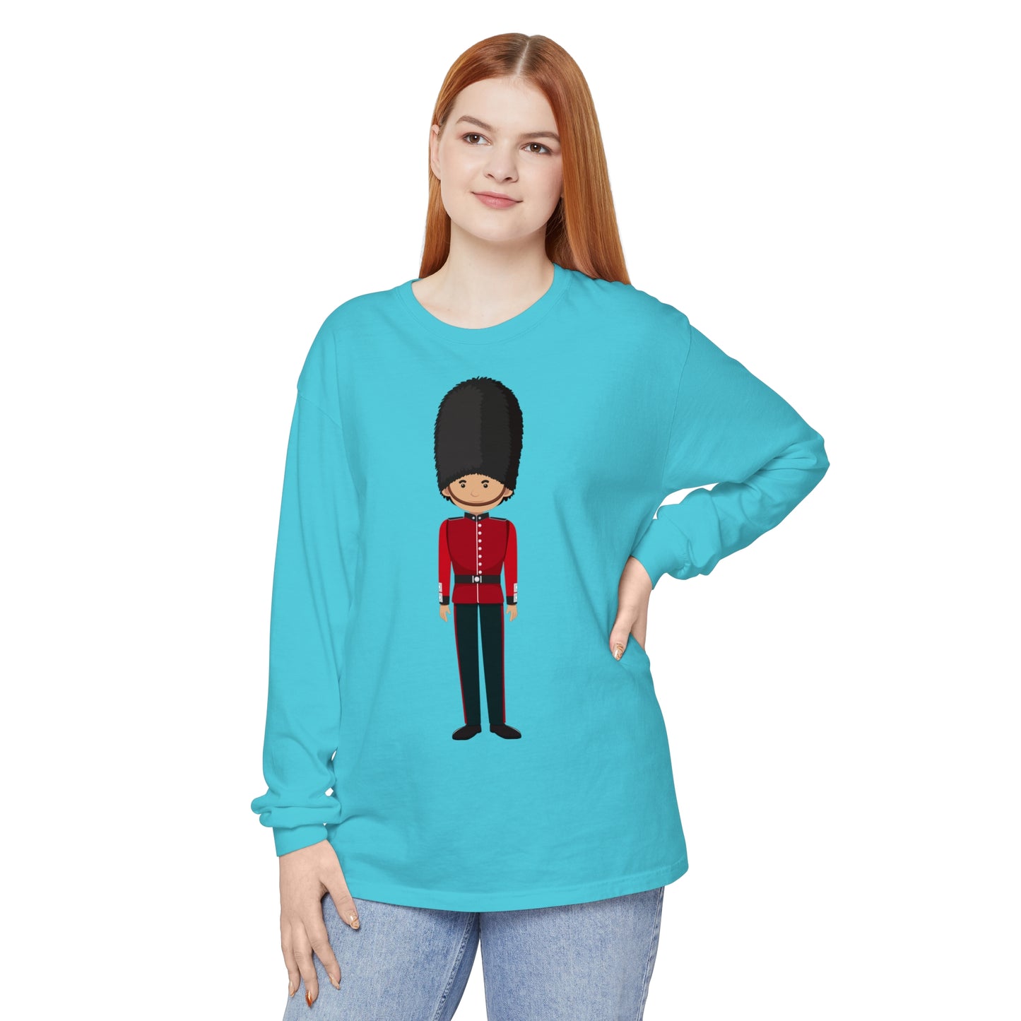 Unisex Garment-dyed Long Sleeve T-Shirt - Bodmin’s Brave - The Iconic Red Jacket