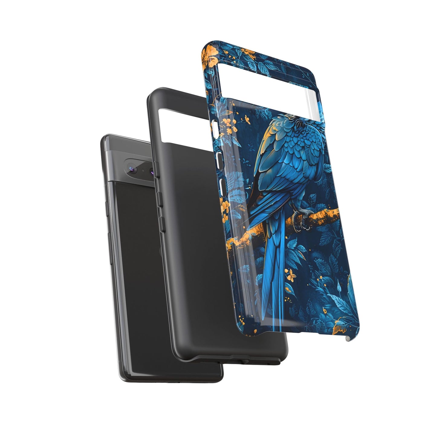 Tough Cases - Vibrant Blue Parrot Phone Case, Tropical Bird Phone Cover, Nature Lover Gift, Eco-Friendly Accessories, Unique Wildlife Decor