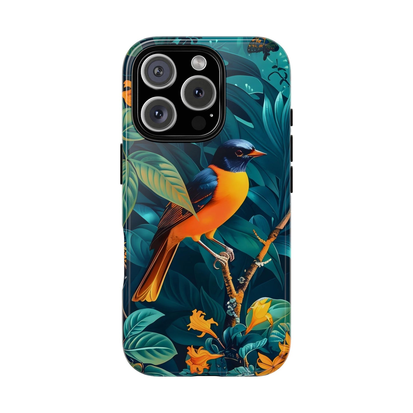 Tough Cases: Vibrant Bird Phone Case, Nature Lover Gift, Eco-Friendly Cover, Floral Design, Spring Decor