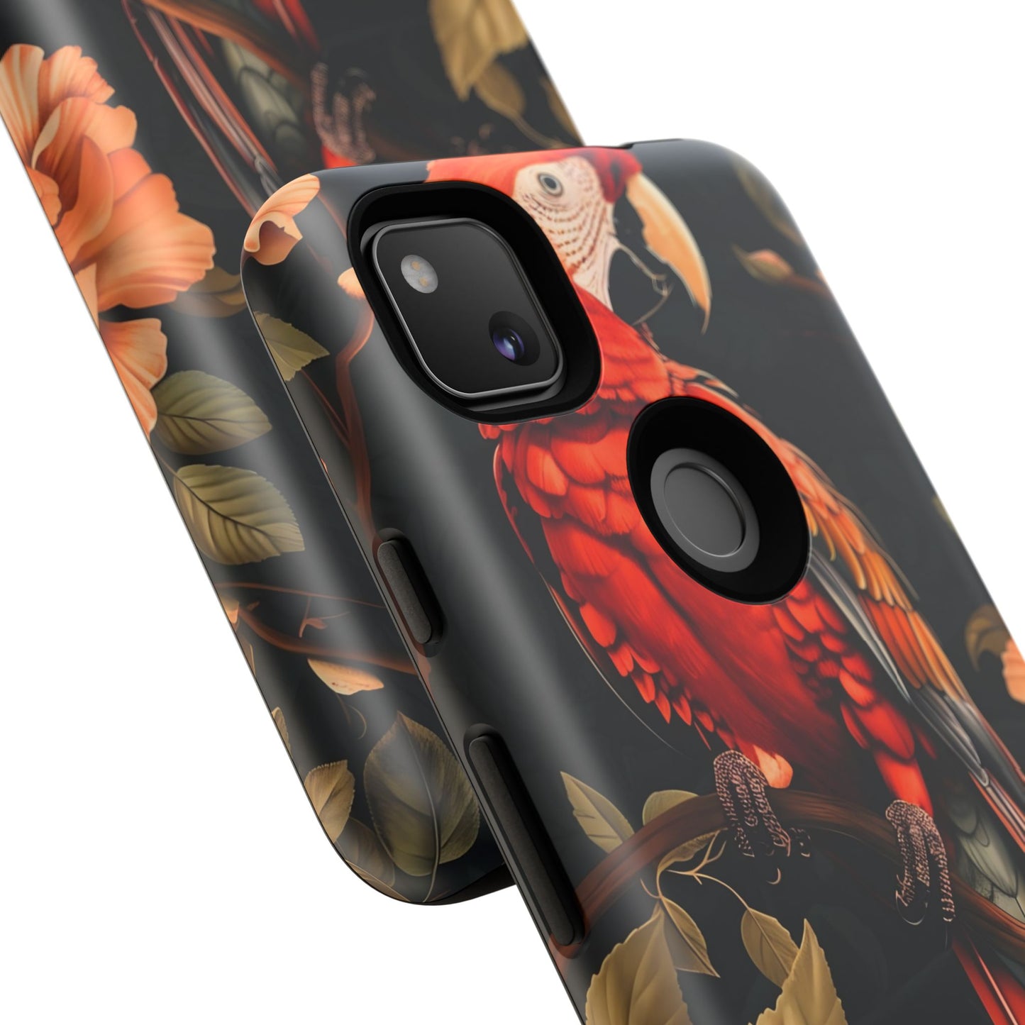 Vibrant Tropical Phone Case with Parrot Design, Bird Lovers Gift, Floral Phone Cover, Nature Inspired Accessories, Tough Cases