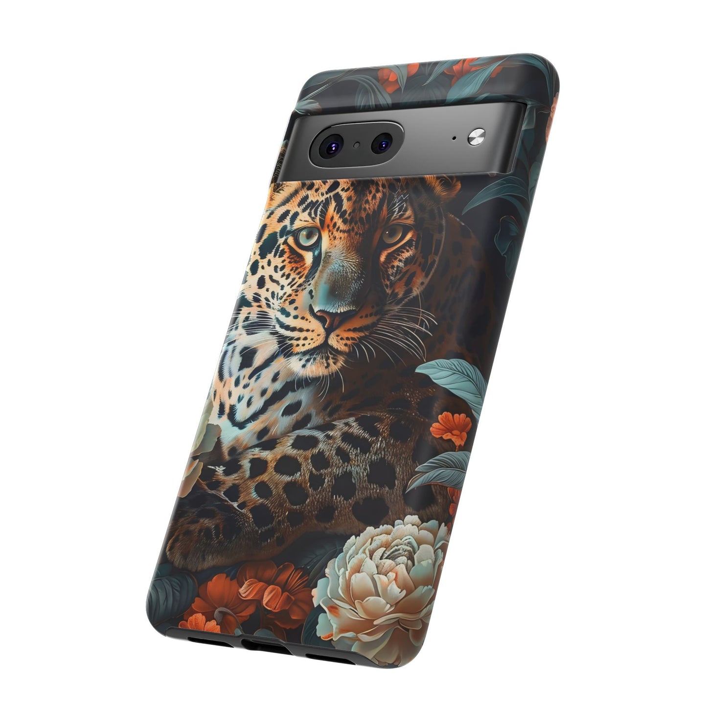 Wildlife Phone Case with Leopard Design | Tough Cases, Animal Prints, Floral Phone Cover, Gift for Nature Lovers, Unique Phone Accessories