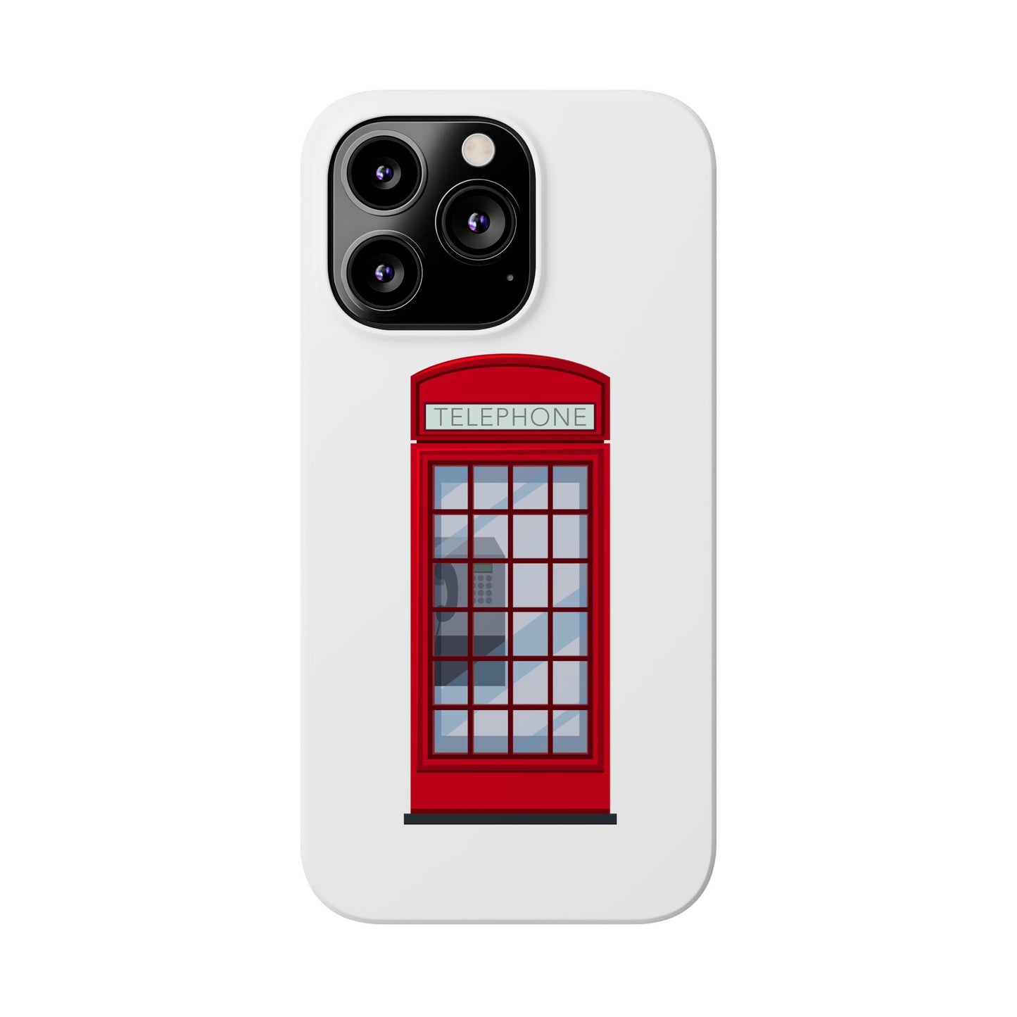 British Phone Booth Slim Phone Cases, Retro Phone Case for Travelers, Cool Cellphone Accessory, Gift for Brits, London Theme Tech Gear