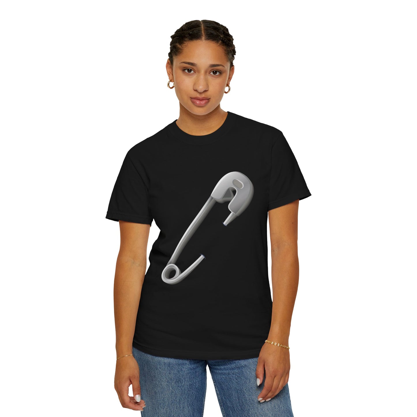 Unisex Garment-Dyed T-shirt - Minimalist Safety Pin Design