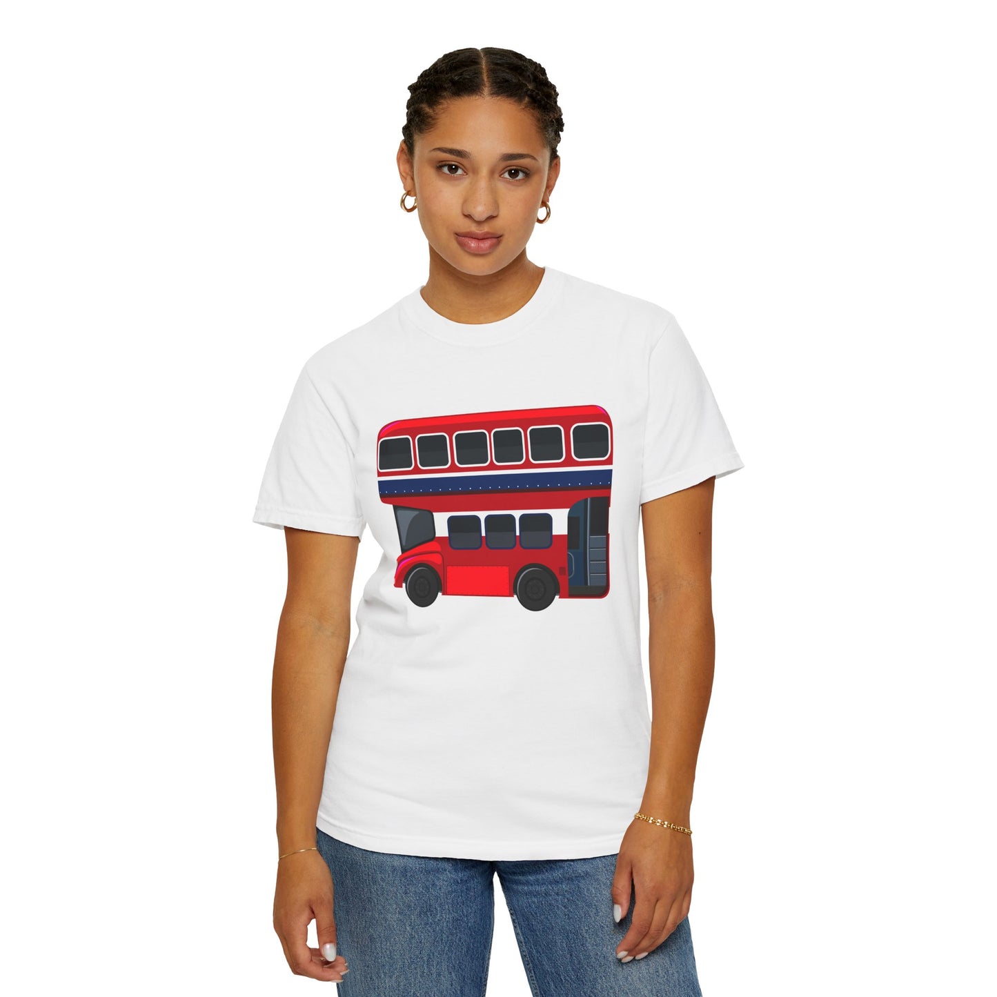 Unisex Garment-Dyed T-shirt - All Aboard! The Classic London Double-Decker