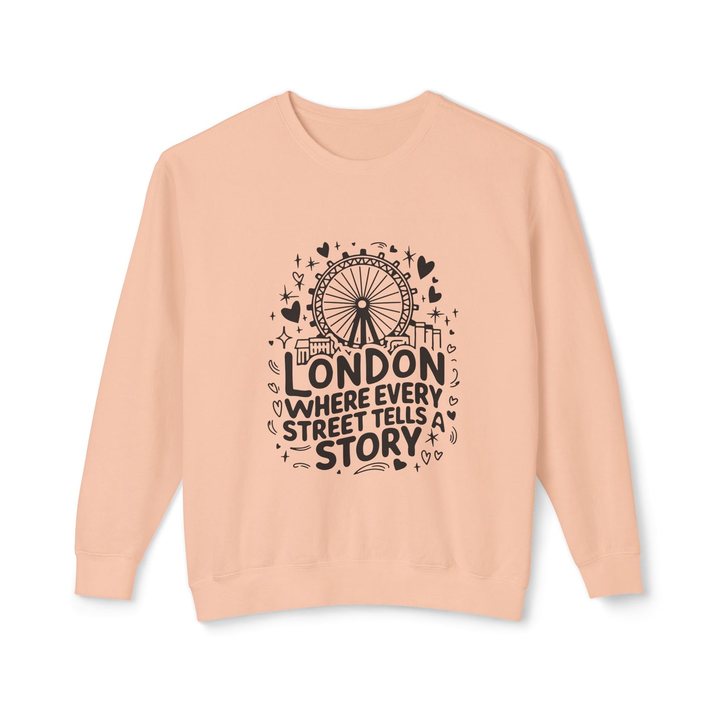 Unisex Lightweight Crewneck Sweatshirt - London's Nostalgic Streets