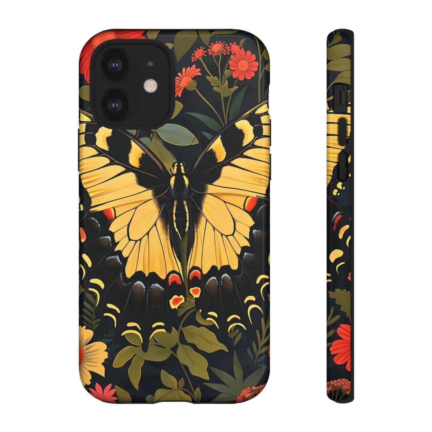 Butterfly Floral Phone Case, Tough Cases with Vibrant Design, Protective Cover for Nature Lovers, Gift for Her