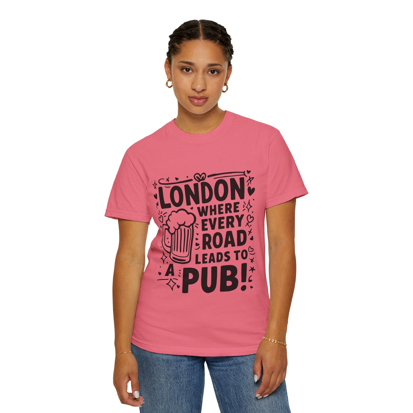 Unisex Garment-Dyed T-shirt - London's Pub Leading Road