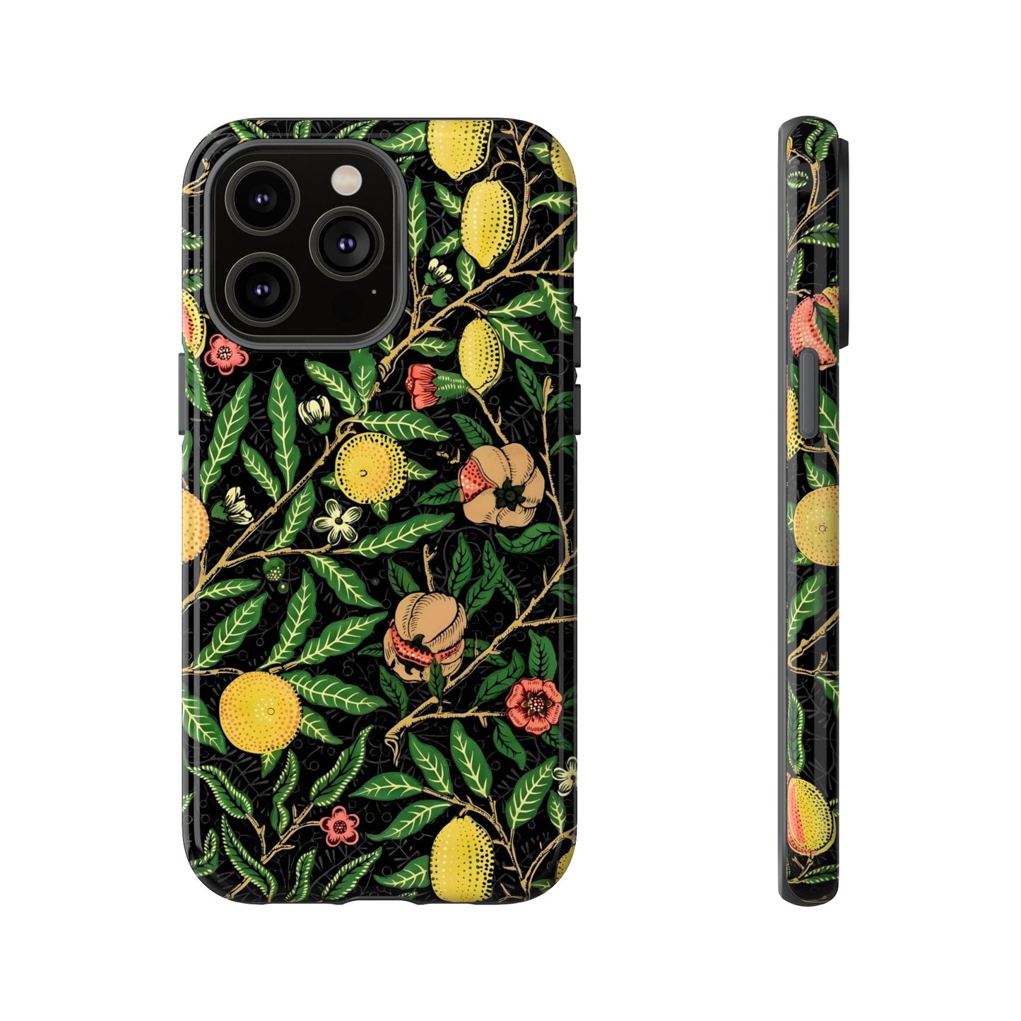 Tough Cases Phone Case, Floral Phone Cover, Tough Phone Protection, Gift for Plant Lovers, Black Background, Eco-Friendly Design