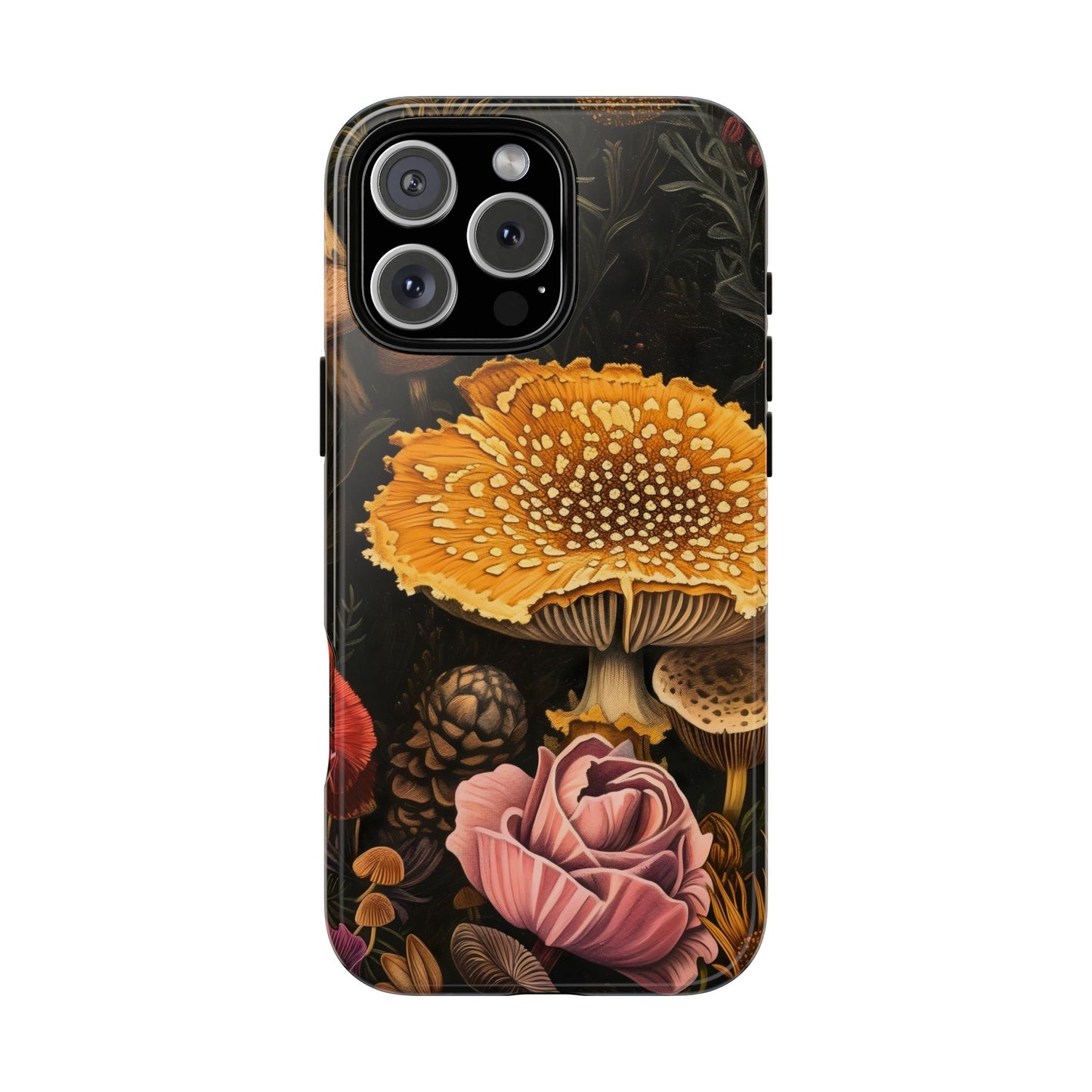 Floral Mushroom Phone Case, Tough Cases, Eco-Friendly, Nature Lover Gift, Floral Phone Cover, Stylish Phone Accessories