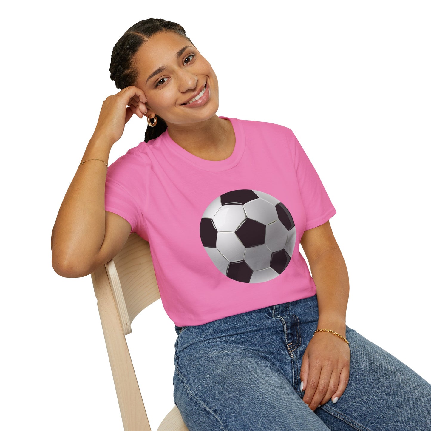 Unisex Softstyle T-Shirt - Dynamic Football Design - Sports Passion and Energy