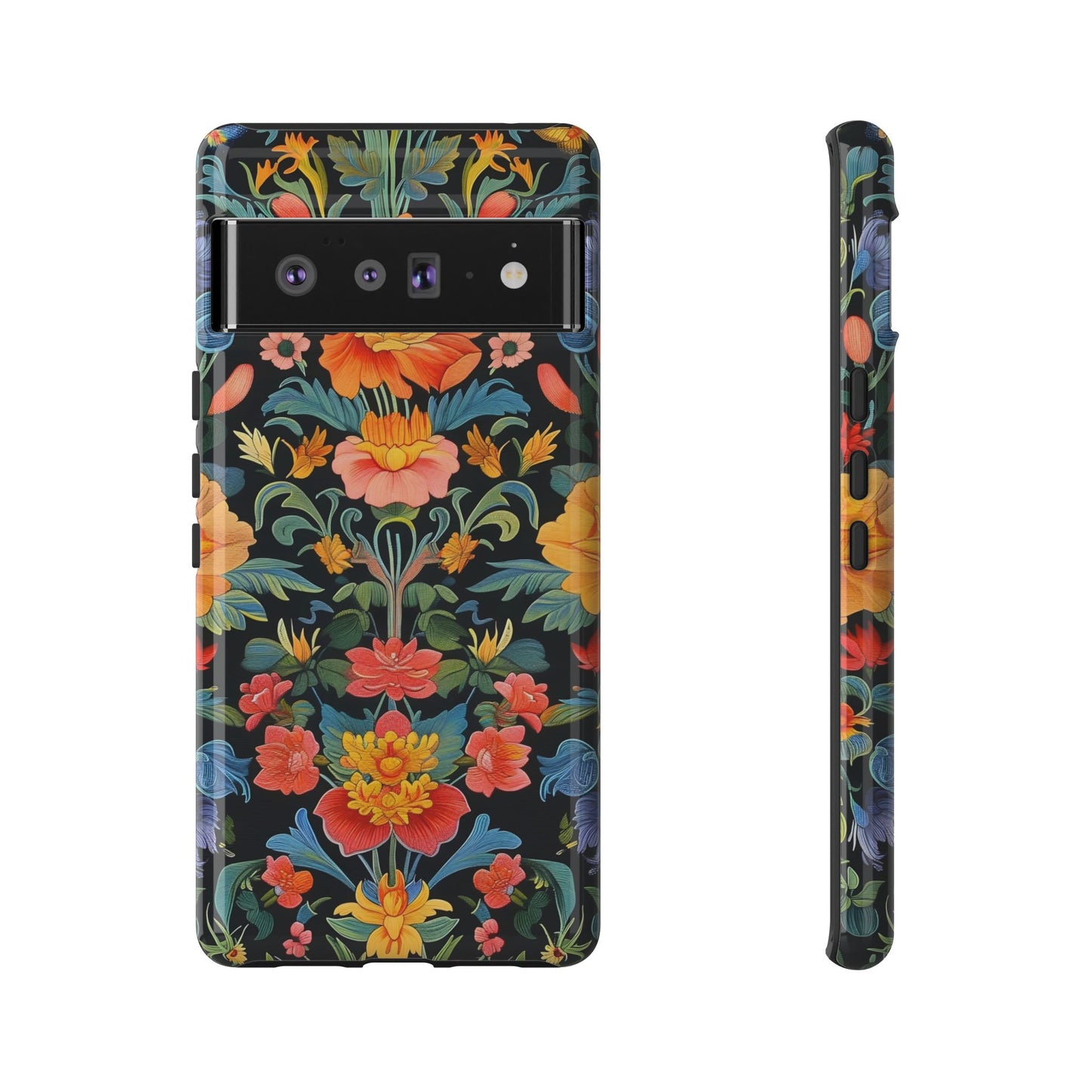 Floral Phone Case - Vibrant Flower Pattern, Tough Case for iPhone, Samsung, Aesthetic Gift, Flower Lover Accessory