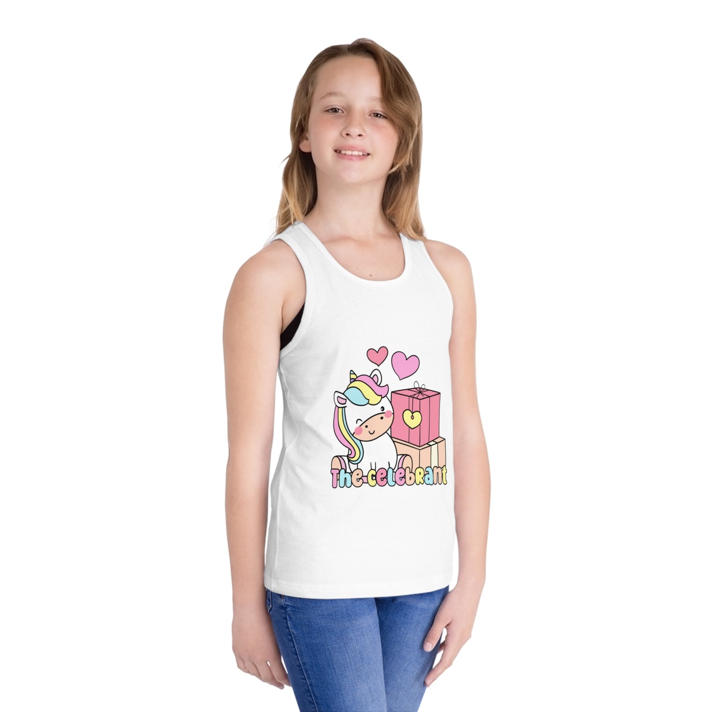 Unicorn Celebration Kid's Jersey Tank Top - Cute Gift for Parties