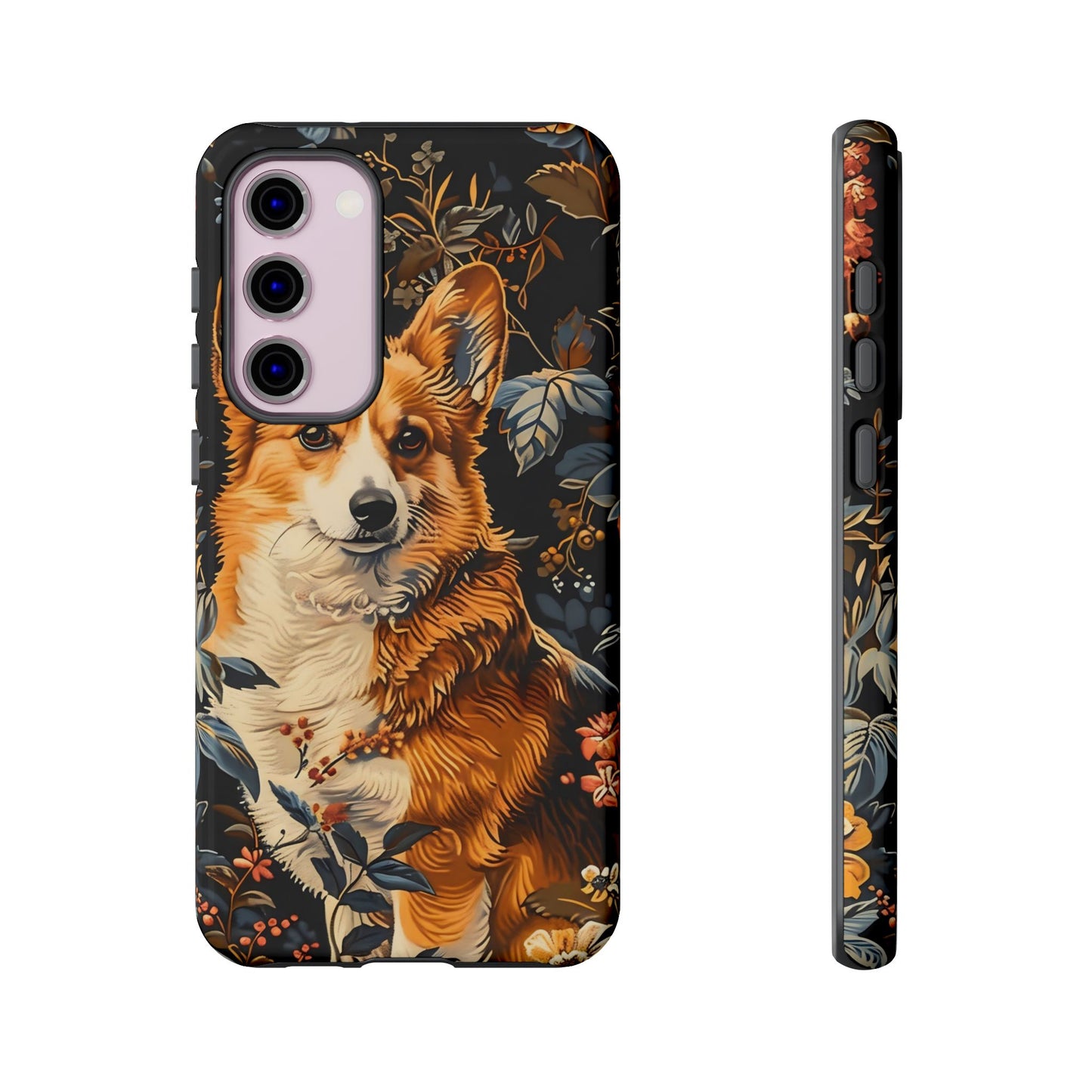 Corgi Floral Phone Case - Tough Cases for Dog Lovers, Cute Pet Accessories, Gift for Dog Owners, Floral Design, Personalized Tech Cover