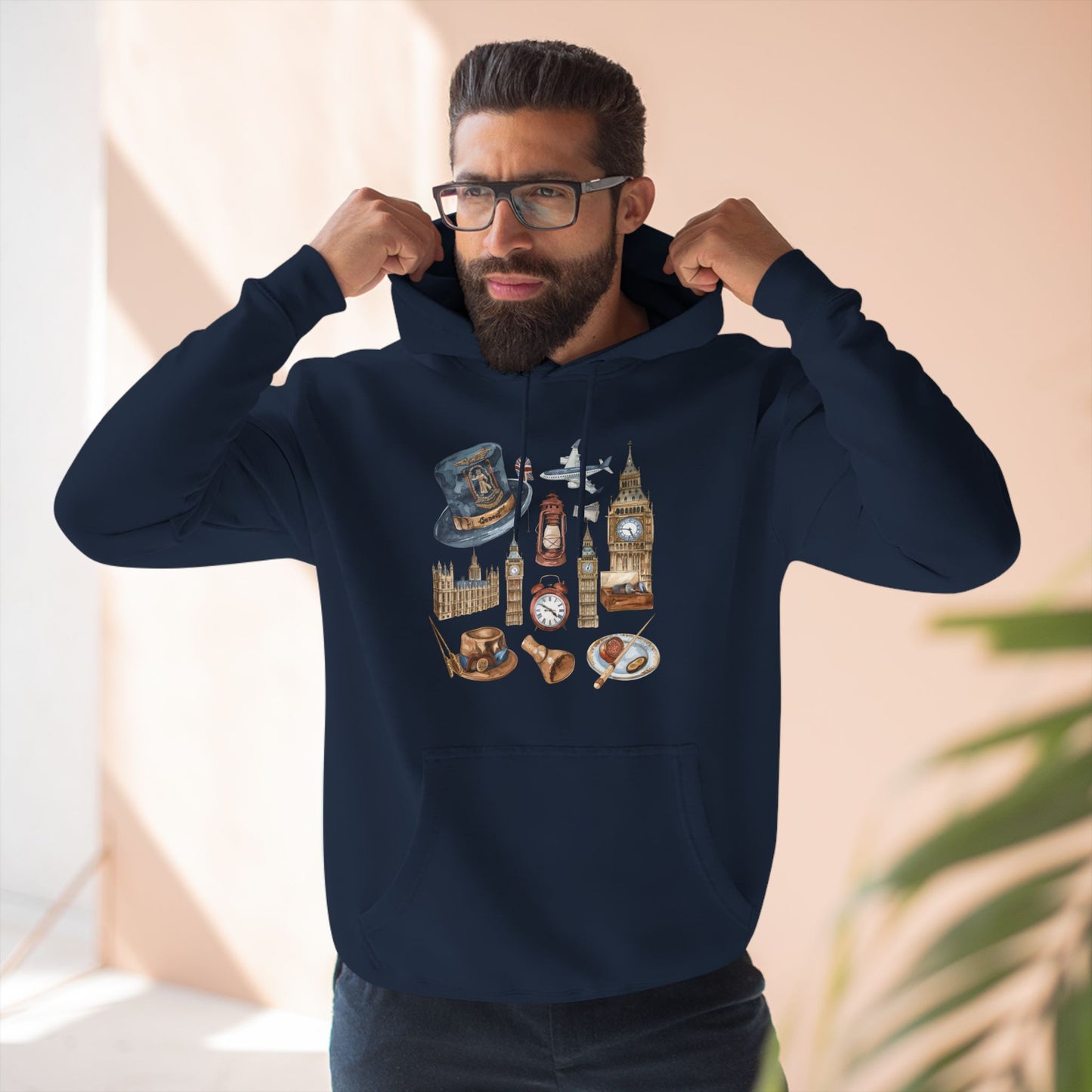 Vintage England Icons Classy Three-Panel Fleece Hoodie
