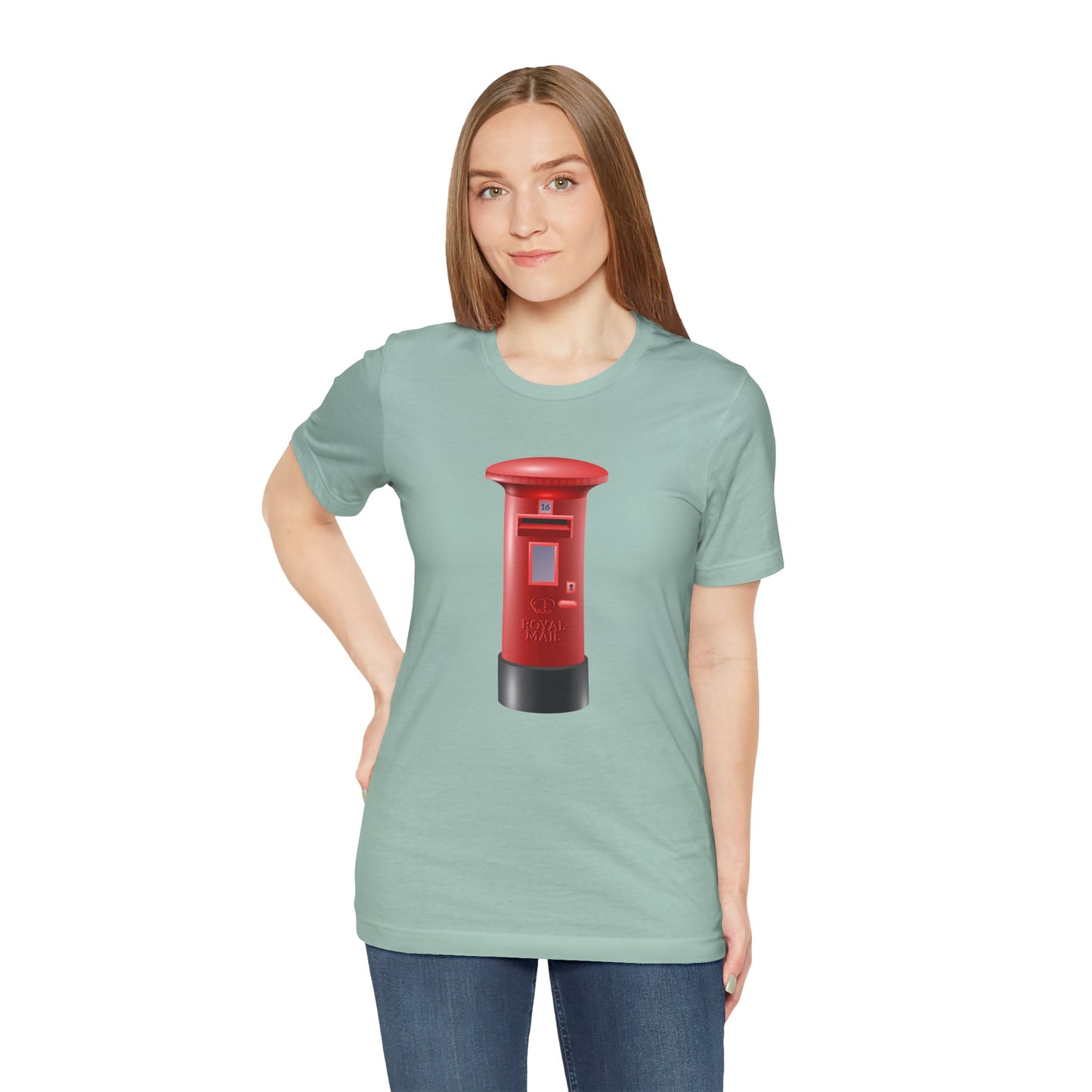 Unisex Jersey Short Sleeve Tee - Classic UK Royal Mailbox Design - British Postbox Icon