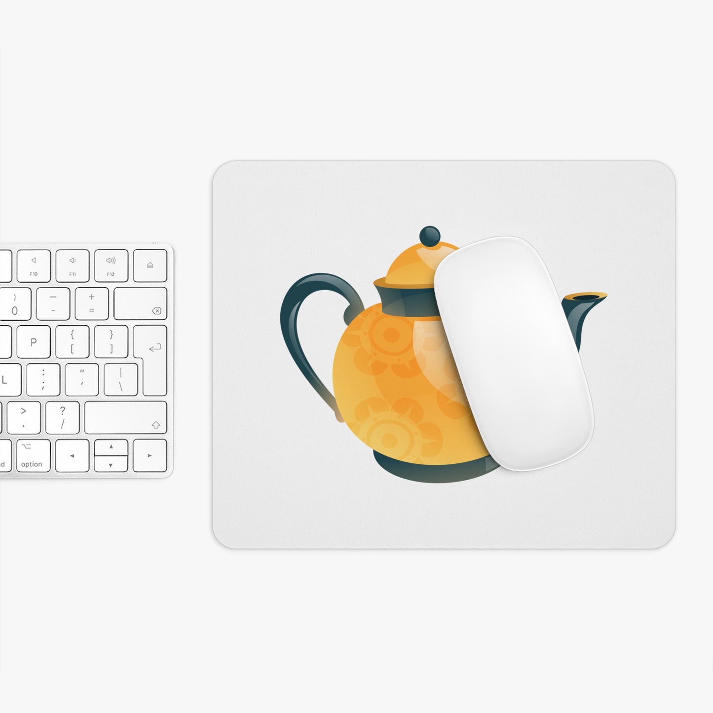 Teapot Mouse Pad, Decorative Desk Accessory, Gift for Tea Lovers, Office Supplies, Home Office Decor