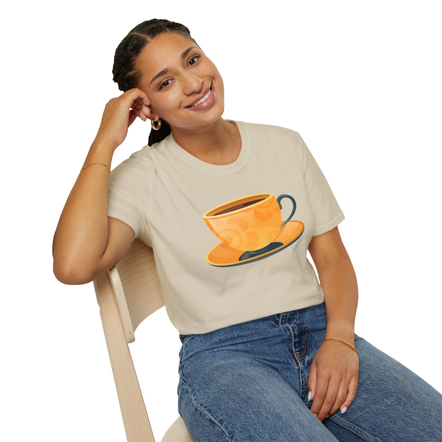 Unisex Softstyle T-Shirt - Elegant British Tea Cup - Classic Tea Time Style