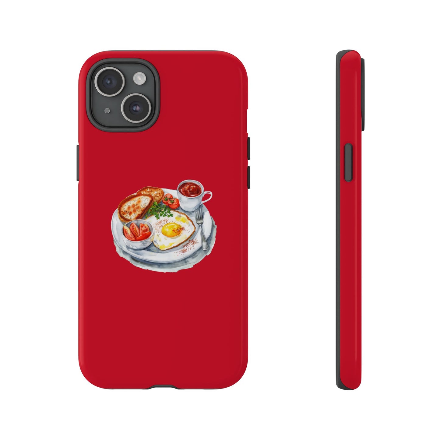 Breakfast-Inspired Phone Case, Tough Phone Covers, Foodie Gifts, Unique Accessories, Cute Kitchen Decor, Red Phone Case
