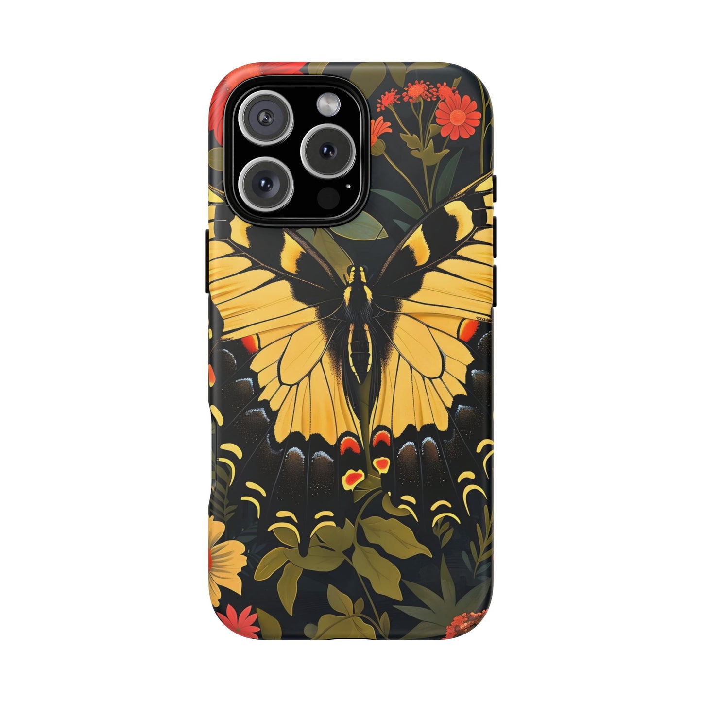 Butterfly Floral Phone Case, Tough Cases with Vibrant Design, Protective Cover for Nature Lovers, Gift for Her