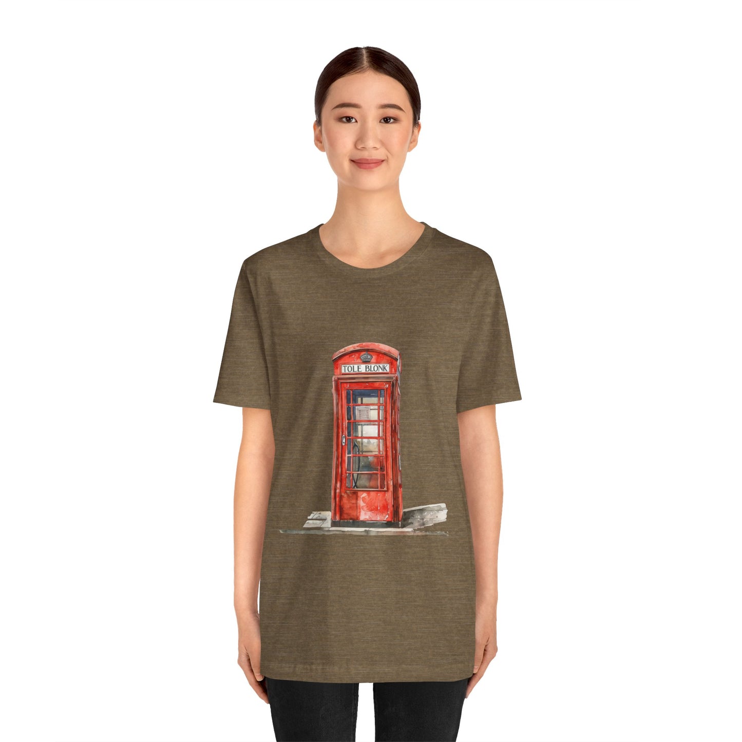 Unisex Jersey Short Sleeve Tee - Iconic British Public Telephone - Classic Red Phone Box