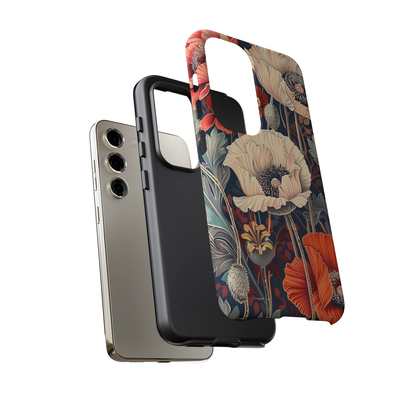 Floral iPhone Case, Tough Phone Cover, Artistic Protection, Flower Design, Unique Gift for Her, Phone Accessory, Trendy Tech