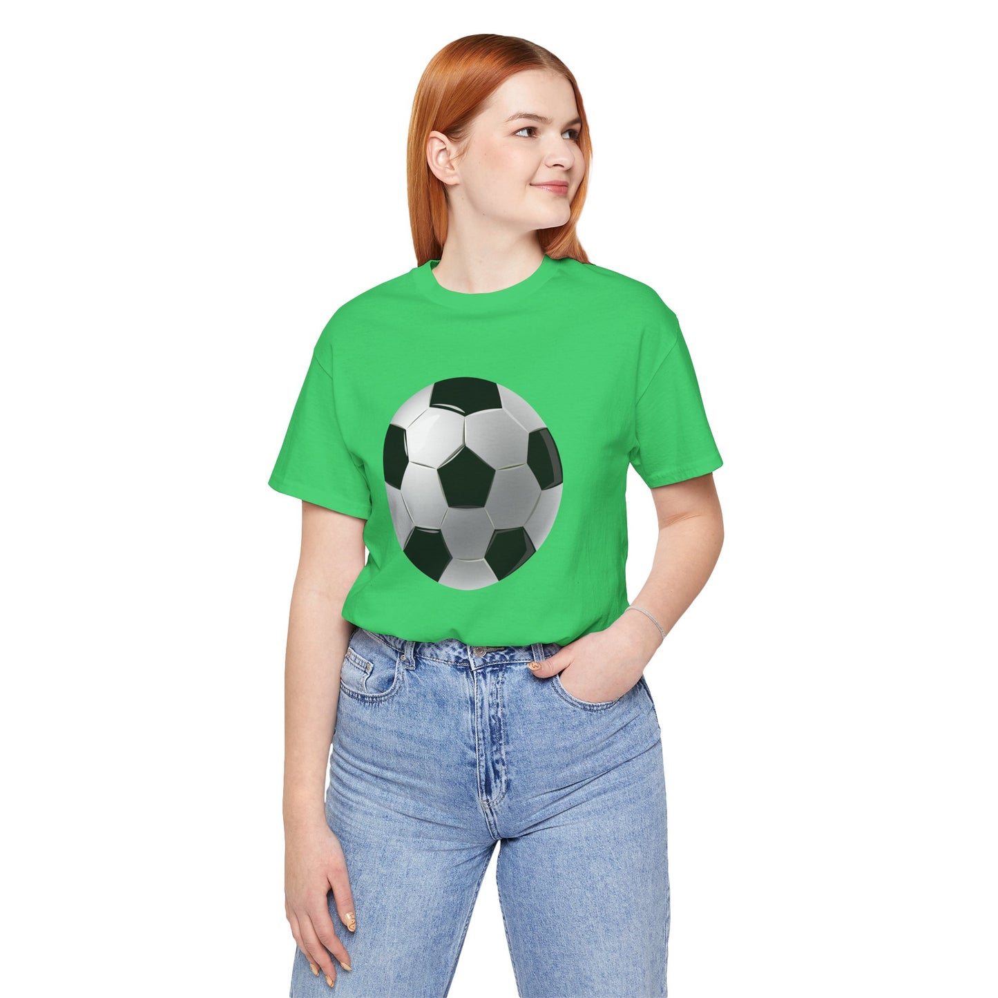 Unisex Jersey Short Sleeve Tee - Dynamic Football Design - Sports Passion and Energy