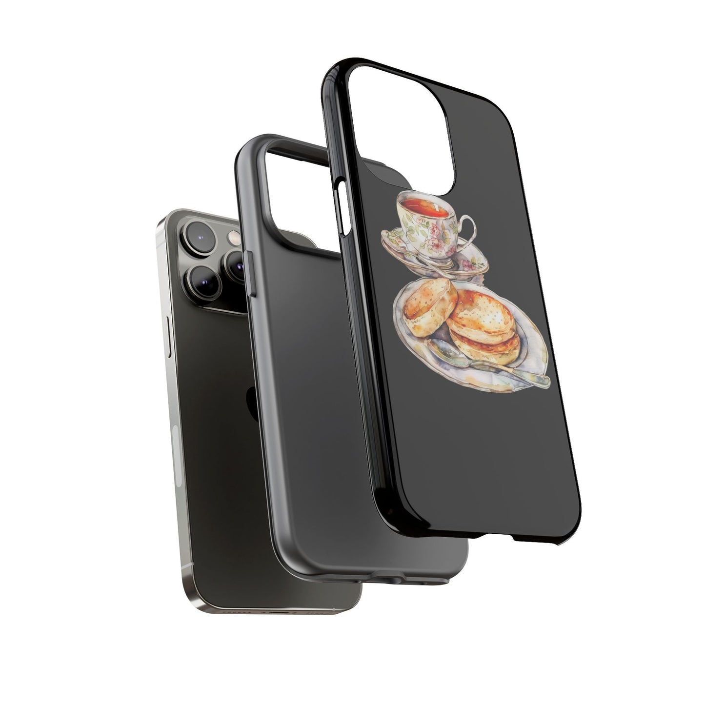 Tea Time Phone Case with Cookies Design, Cute Phone Cover, Gift for Tea Lovers, Kitchen Decor, Whimsical Style