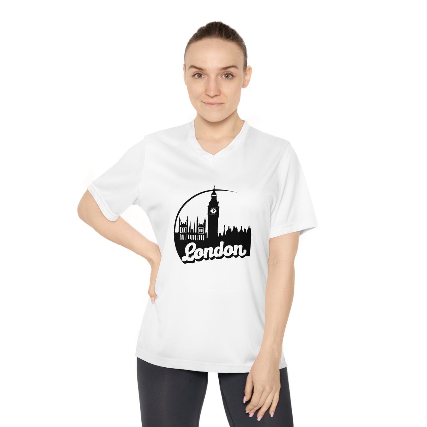 Women's Performance V-Neck T-Shirt - Lovely London - Stylish Active Wear