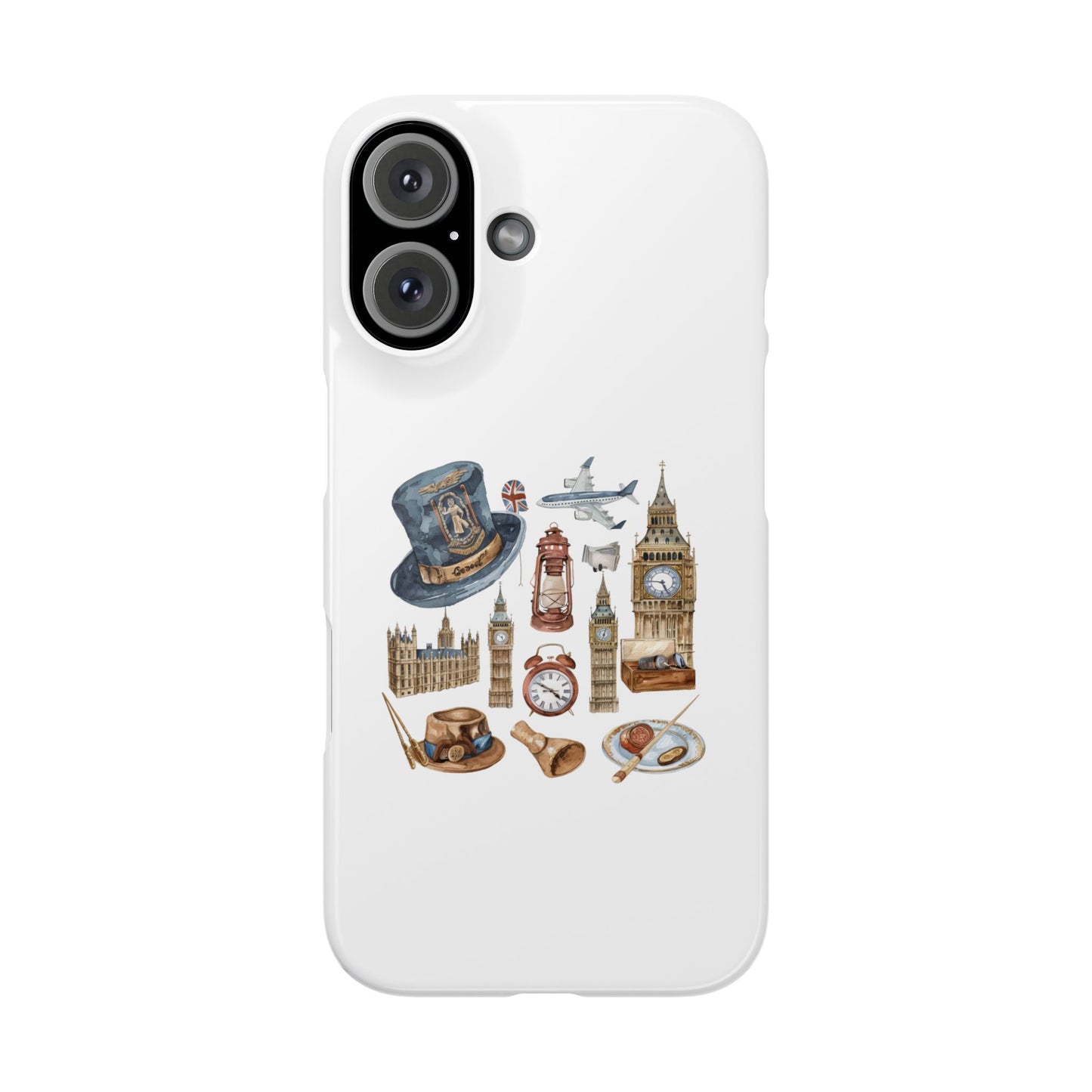 Vintage London-Inspired Slim Phone Cases, Trendy Protective Cover, Unique Gift, Travel Lovers, London Souvenir, Stylish Accessories