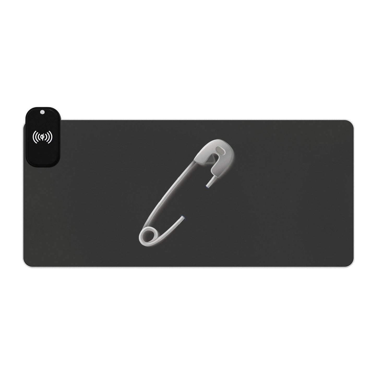 Silver Safety Pin - LED Wireless Gaming Mouse Pad with Charging Feature - Perfect for Gamers, Desk Accessories, Tech Gifts, Gaming Setup