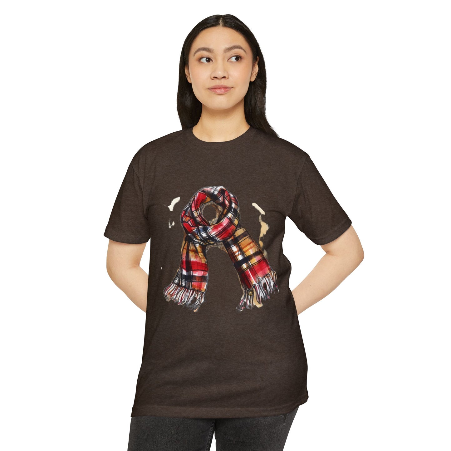 Unisex CVC Jersey T-shirt - Classic British Plaid Scarf Design