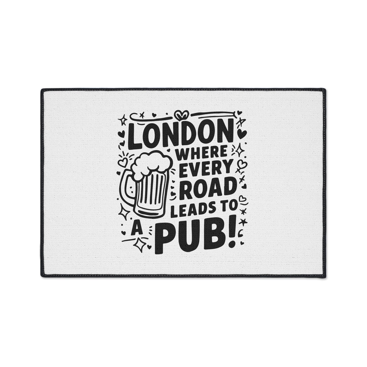 London Pub Themed Heavy Duty Floor Mat | Ideal for Home Bars, Man Caves, Kitchen or Entryway Decor, Pub Lover Gift, Housewarming