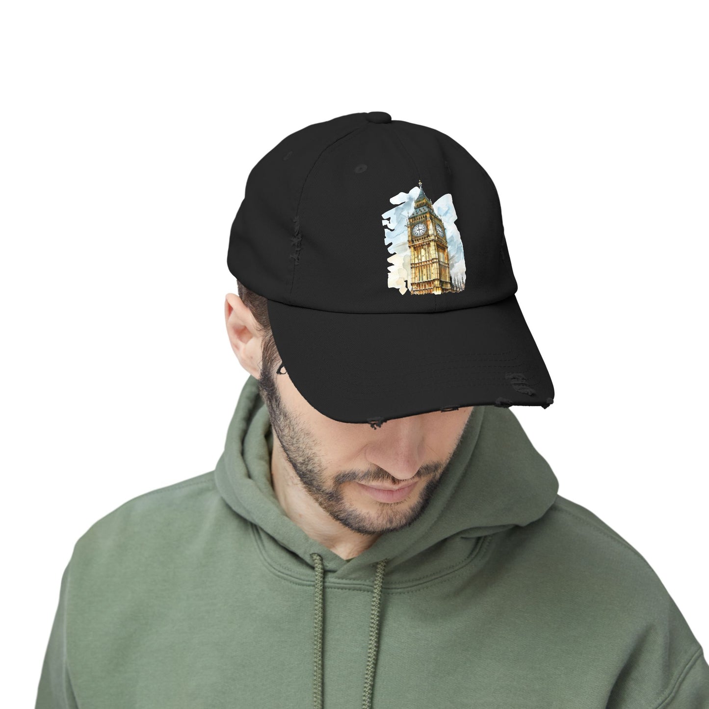 Vintage Big Ben Distressed Cap, Casual Hat, Travel Gift, Unisex Cap, Summer Accessory, London Theme Hat