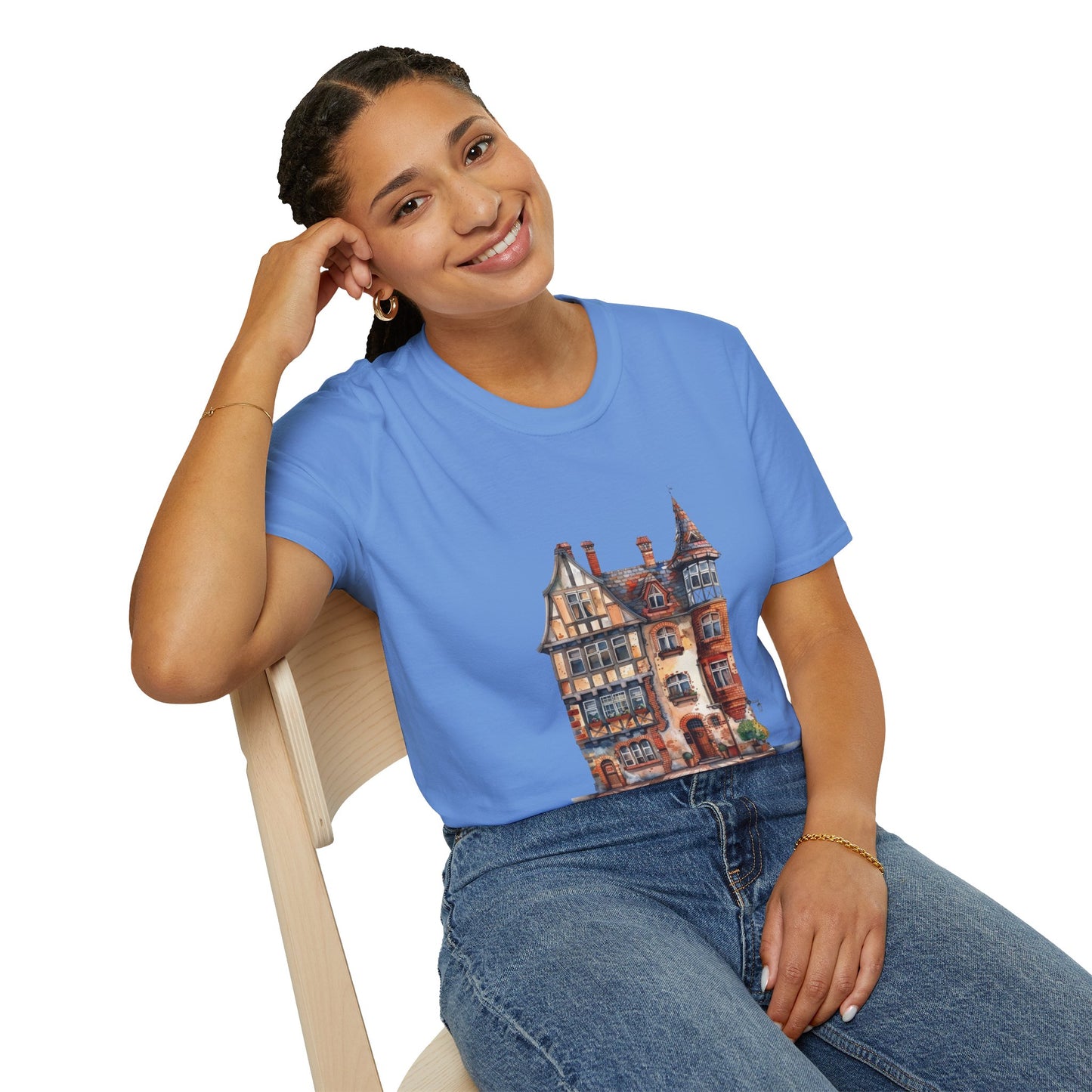 Unisex Softstyle T-Shirt - From Thatched Roofs to Stone Walls - British Village Houses