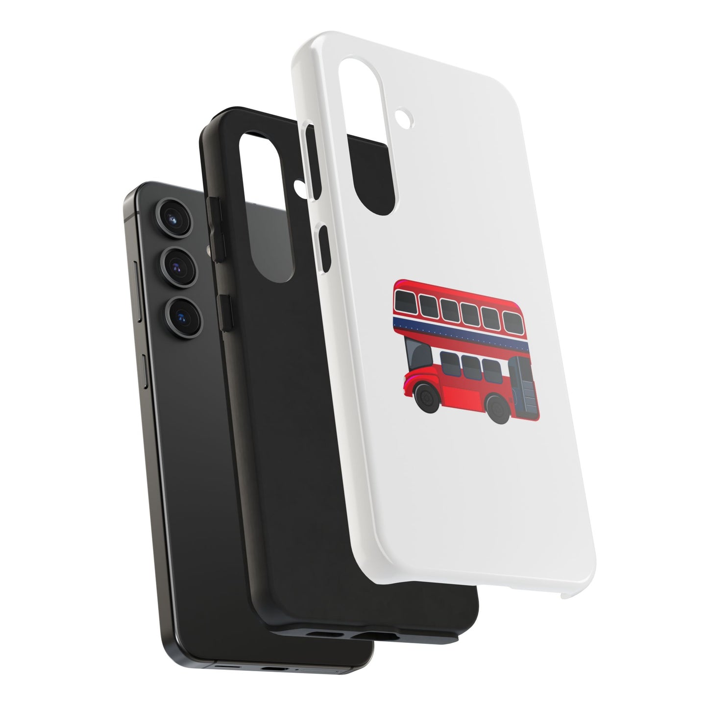 London Double-Decker Bus Tough Phone Case - Durable Design for Adventurers and Travelers