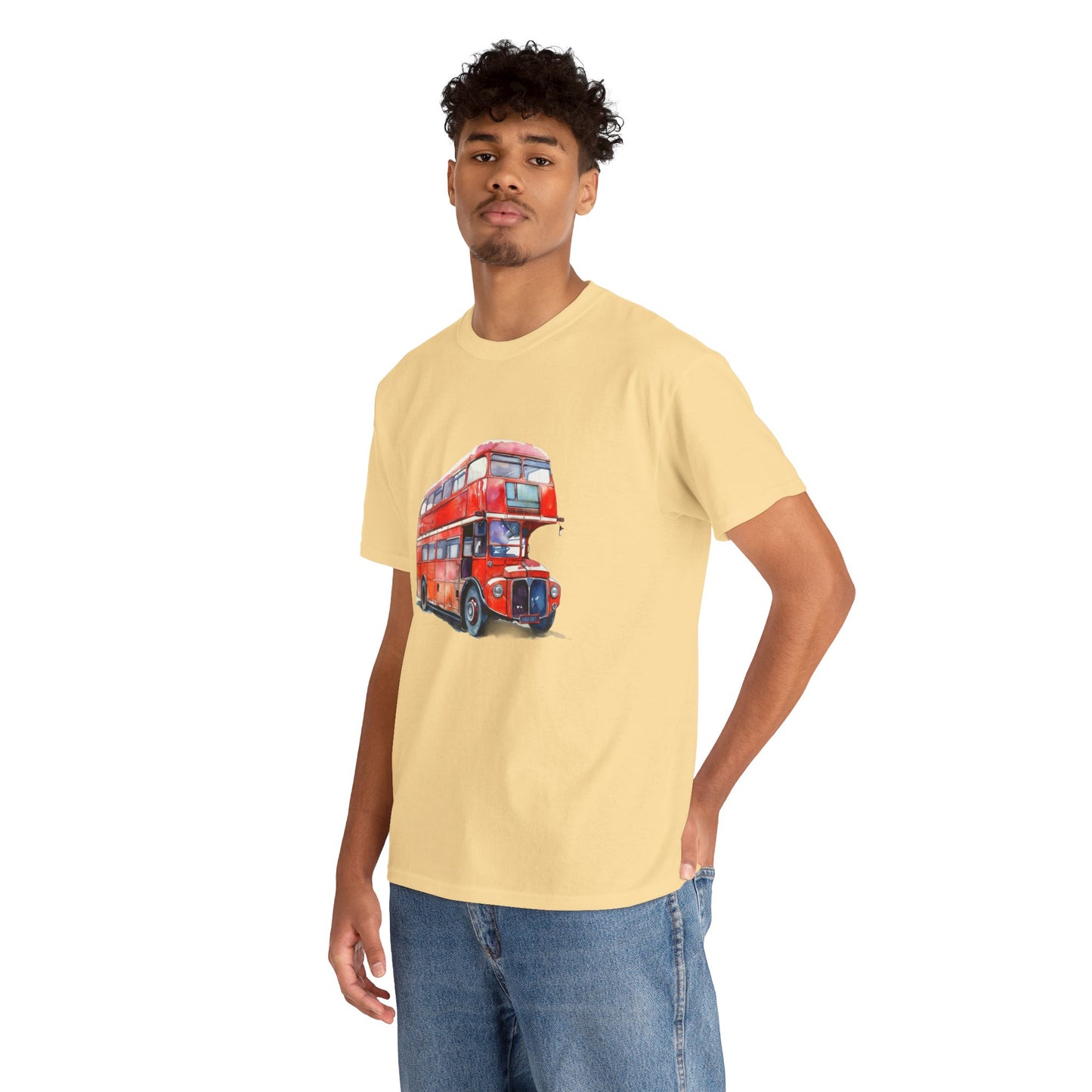 Unisex Heavy Cotton T-Shirt - London’s Signature English Bus