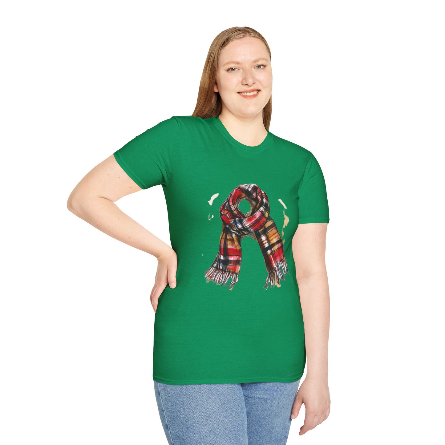 Unisex Softstyle T-Shirt - Classic British Plaid Scarf Design