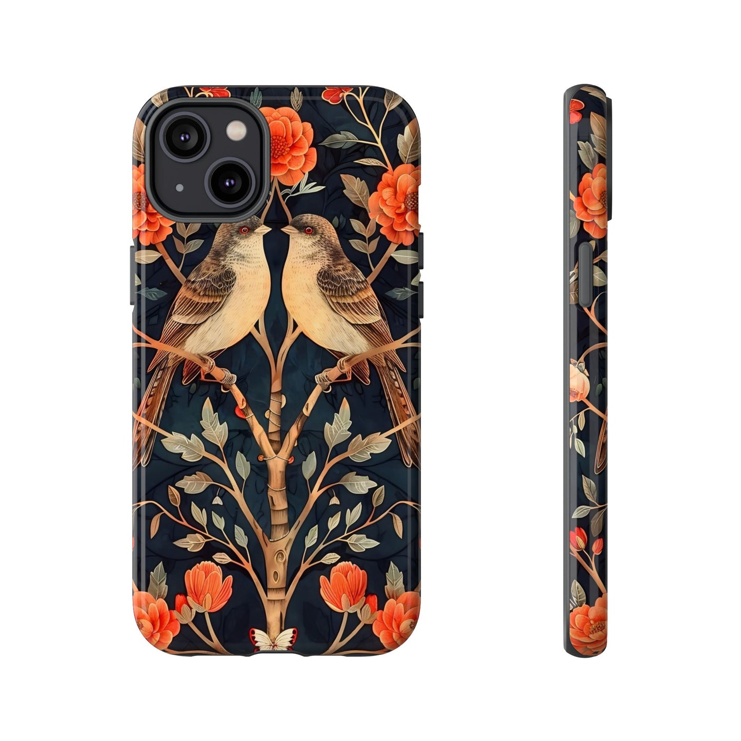 Floral Phone Case – Tough Cases with Bird Design, Unique Gift for Nature Lovers, Stylish Tech Accessory, Phone Cover, Artistic Case