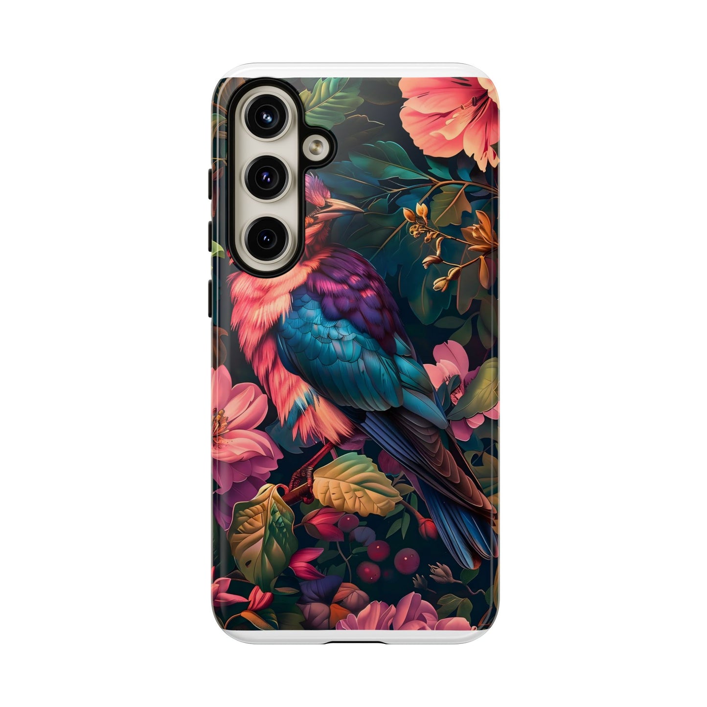 Tough Cases: Vibrant Tropical Bird Phone Case, Floral Smartphone Cover, Nature Lover Gift, Boho Phone Accessory, Cute Bird Case