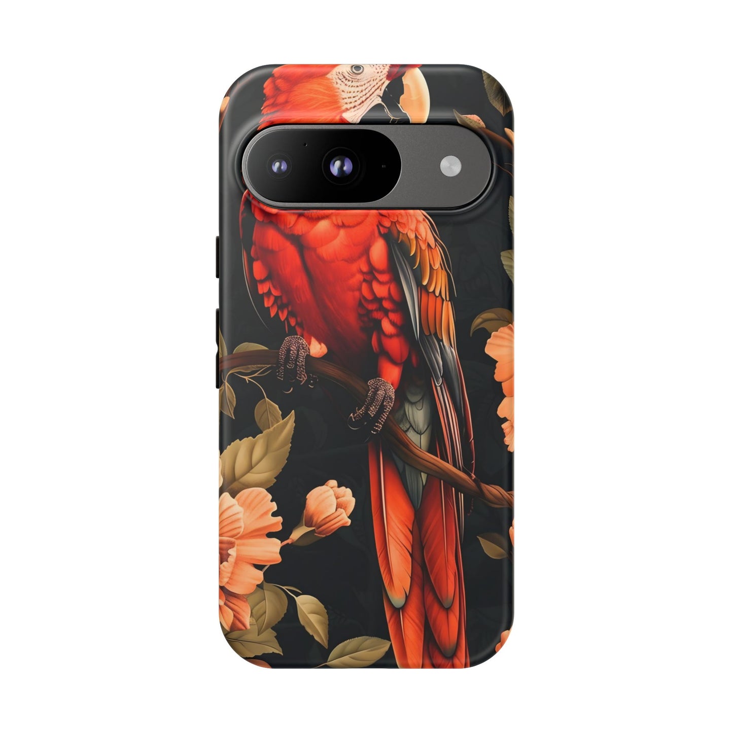 Vibrant Tropical Phone Case with Parrot Design, Bird Lovers Gift, Floral Phone Cover, Nature Inspired Accessories, Tough Cases