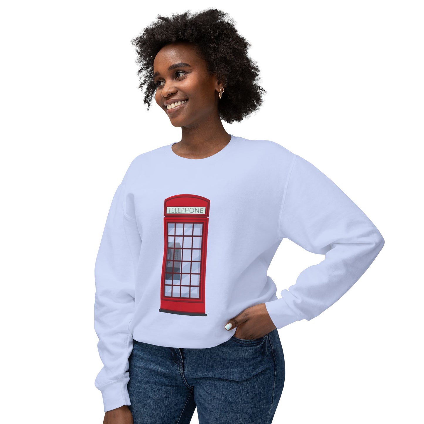 Unisex Lightweight Crewneck Sweatshirt - British Public Telephone