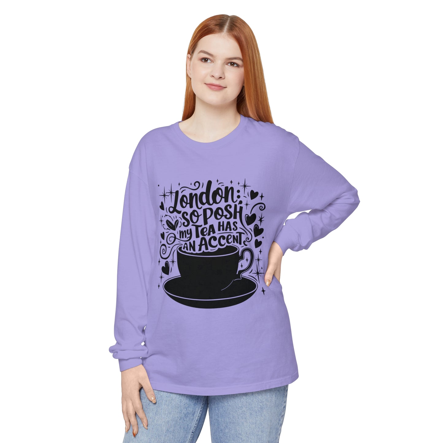 Unisex Garment-dyed Long Sleeve T-Shirt - London's Nostalgic Tea