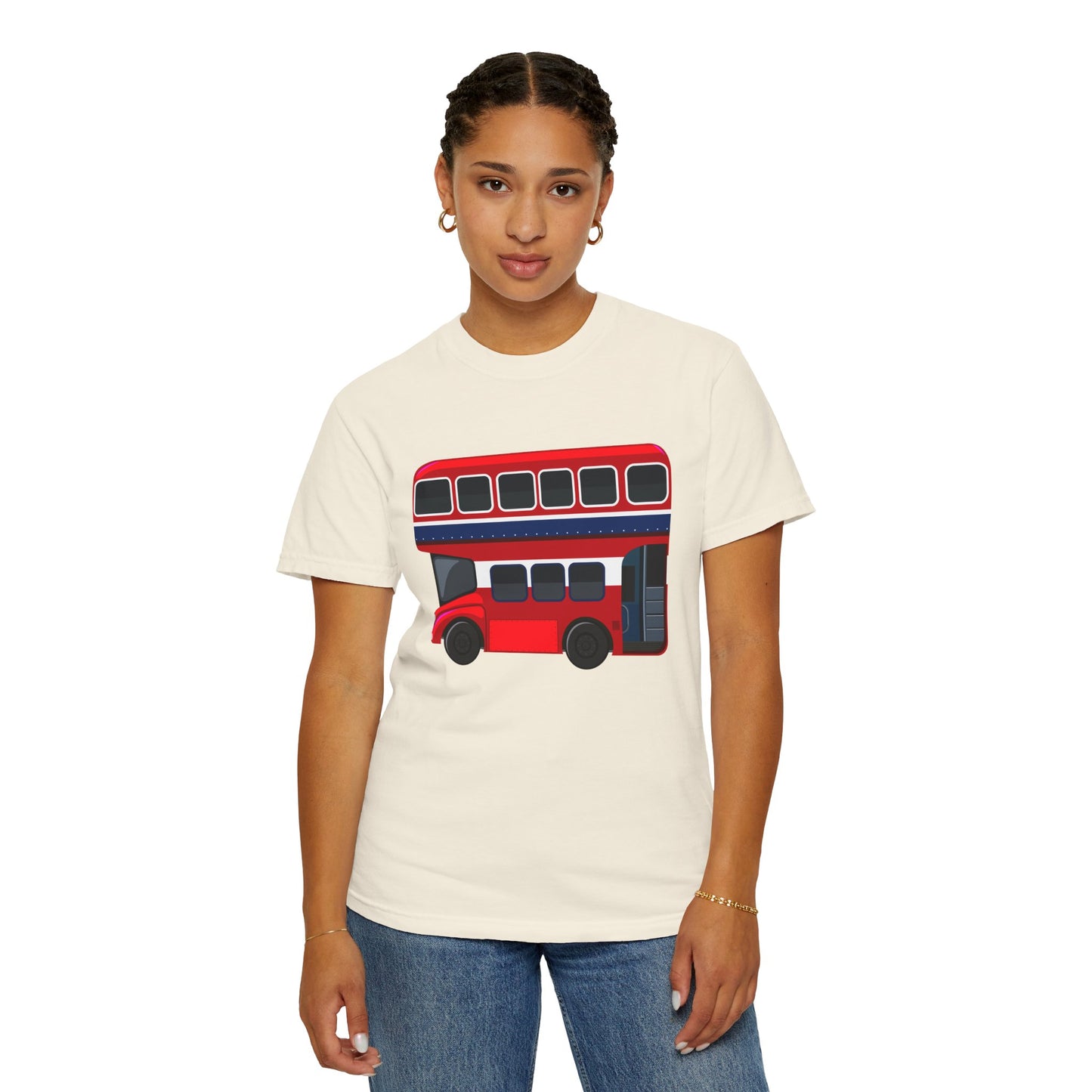 Unisex Garment-Dyed T-shirt - All Aboard! The Classic London Double-Decker
