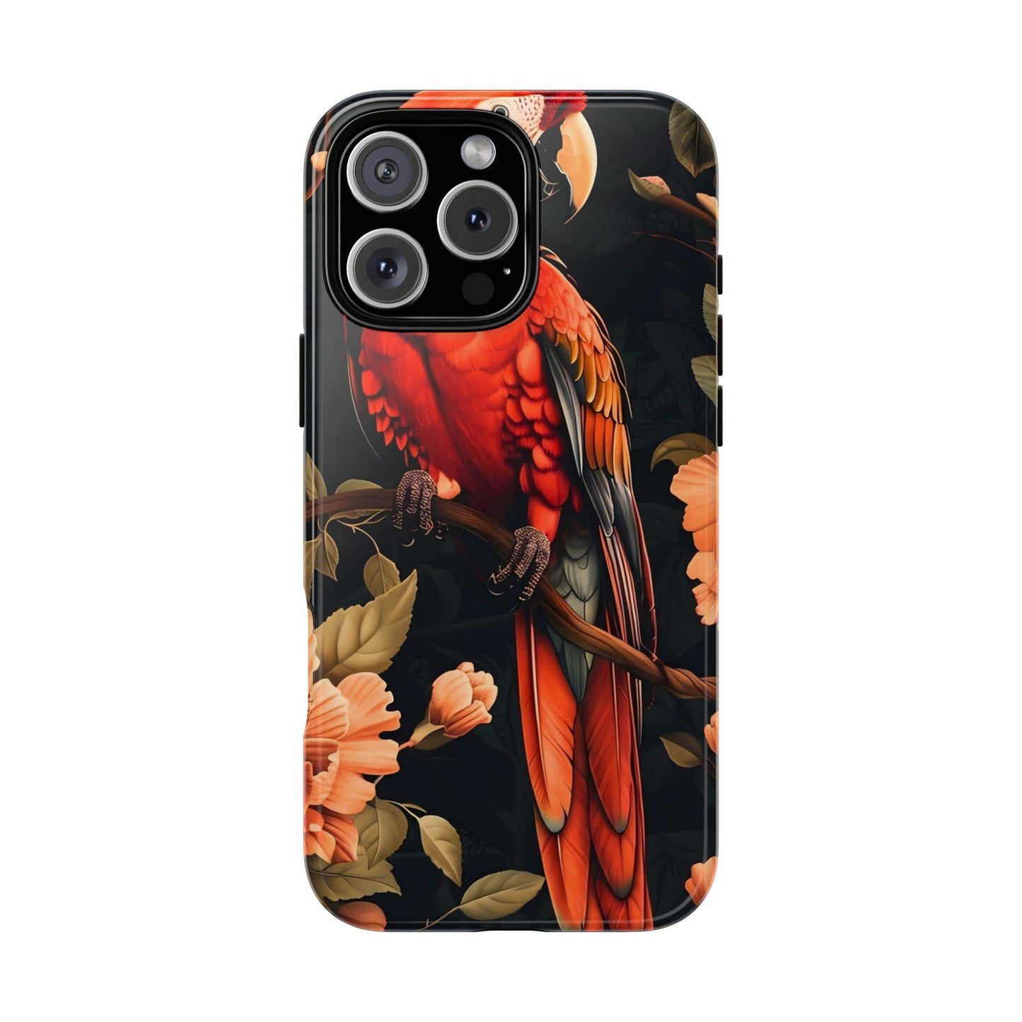Vibrant Tropical Phone Case with Parrot Design, Bird Lovers Gift, Floral Phone Cover, Nature Inspired Accessories, Tough Cases