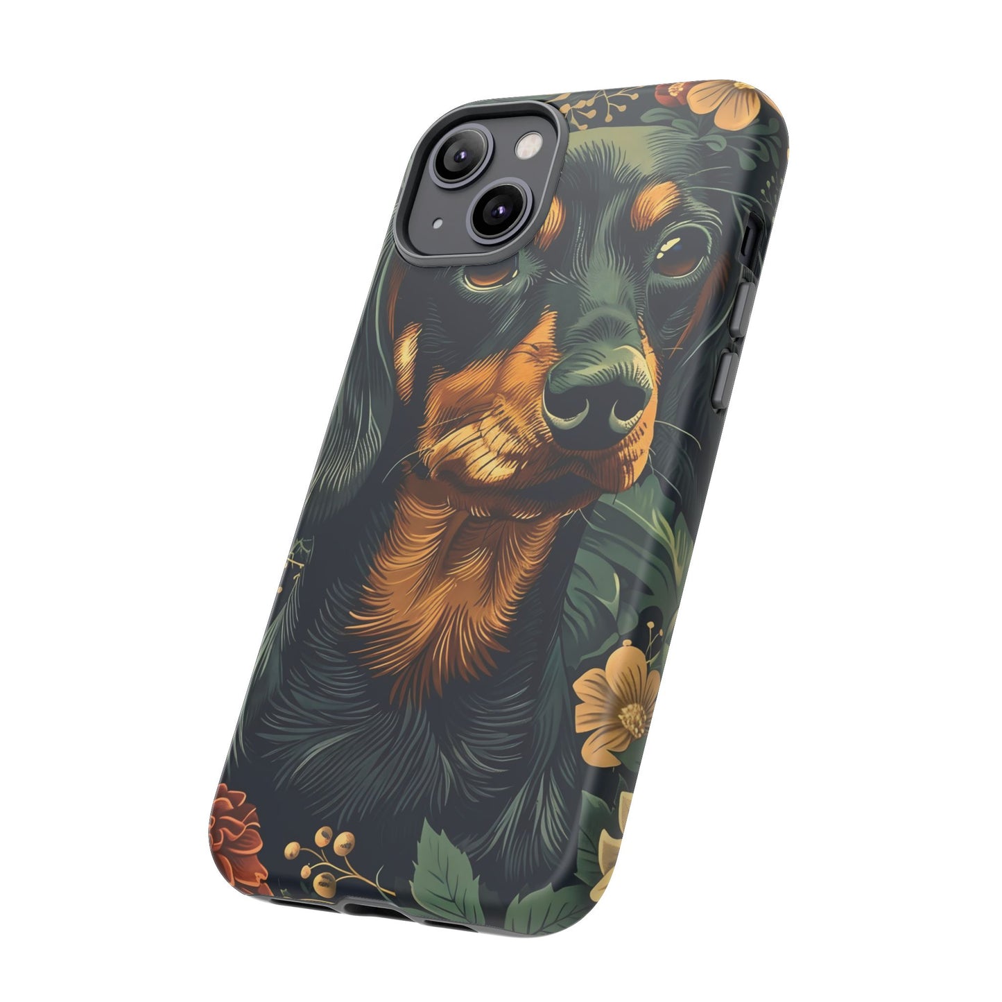 Dachshund Phone Case, Floral Pet Phone Cover, Dog Lover Gift, Tough Phone Case, Custom Dachshund Design, Unique Dog Owner Accessory